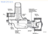 Válvula de diminuição alta da pressão do regulador 125psi do propano do fluxo do modelo 243-12 de Sensus