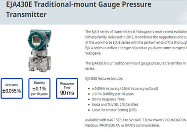 Transmissor de pressão diferencial tradicional da montagem de EJA430E do original de Japão