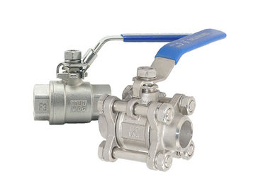 Titânio furado completo resistente químico da válvula de bola de três partes ou material dos Ss