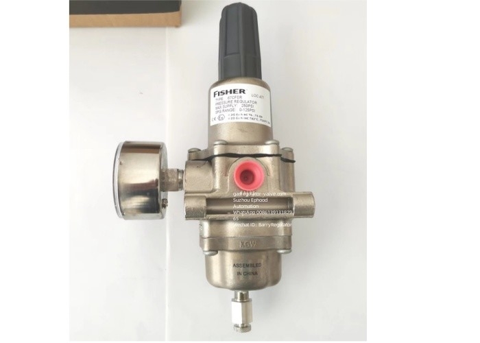 67CFSR Fornecimento de instrumentos Regulador de gás Fisher CF8M Material de corpo de aço inoxidável útil para aplicações offshore