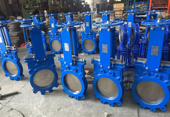 Válvula de porta de aço inoxidável manual dobro da faca da válvula de porta da água da flange