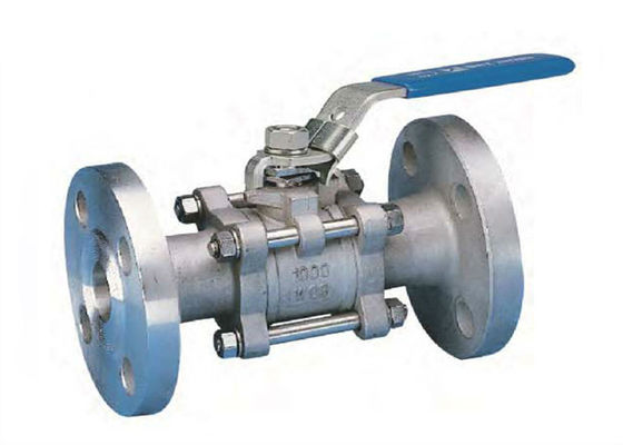 Válvula de bola a mola rosqueada de aço inoxidável flangeada PC da válvula de bola da extremidade 3