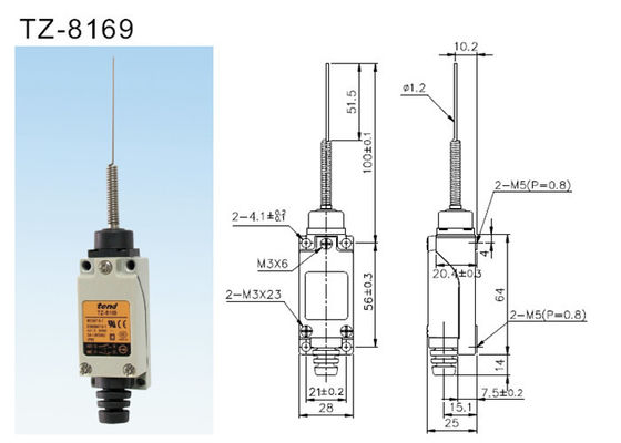 Tenda o tipo interruptor de posição TZ8169 da mola do interruptor de limite de TZ-8169